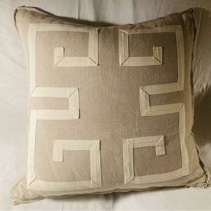 Ryan Studio decorative pillow linen with ribbon detailing, down feather insert